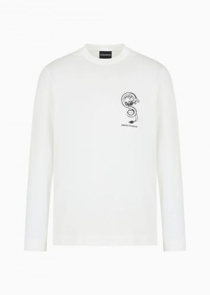 Emporio Armani Asv Lunar New Year Lyocell-blend Jersey Kazak With Dragon Embroidery Siyah | EA-SN58767