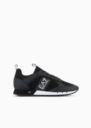 Emporio Armani Black & White Sneakers Lacivert Mavi | EA7-SN60097