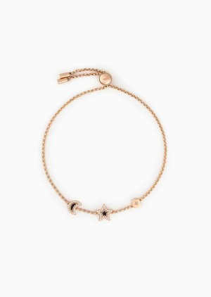Emporio Armani Blue Lacquer Components Bracelet Pembe Altın | EA-SN57525