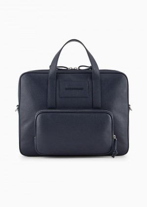 Emporio Armani Business Bag In Tumbled Deri Siyah | EA-SN59050