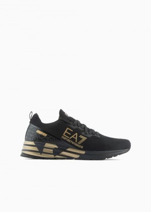Emporio Armani Crusher Distance Knit Sneakers Siyah | EA7-SN59758