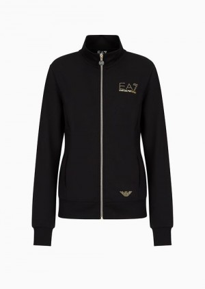Emporio Armani Evolution Zipped Sweatshirt Siyah | EA7-SN59584