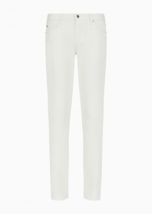 Emporio Armani J06 Konfor Stretch-gabardine, Slim-fit Trousers Mavi | EA-SN57999