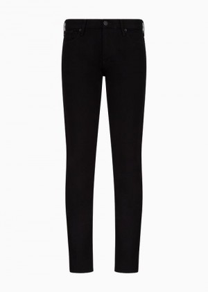 Emporio Armani J06 Slim-fit, Washed, 10.5 Oz Konfor-denim Jeans Siyah | EA-SN58003