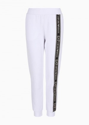 Emporio Armani Logo Series Recycled Fabric And Pamuklu Joggers Beyaz | EA7-SN59530