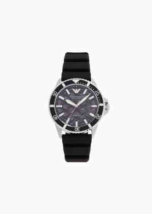 Emporio Armani Otomatik Black Silikon Watch Gümüş | EA-SN59367