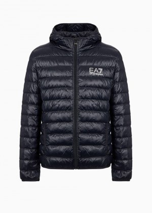 Emporio Armani Packable Kukuletalı Core Identity Puffer Jacket Koyu Yeşil | EA7-SN59812
