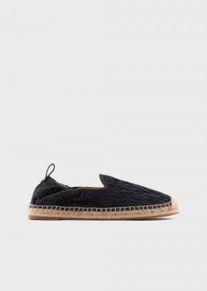 Emporio Armani Pileli Naylon Espadrilles Mavi | EA-SN58896