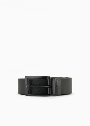 Emporio Armani Reversible Belt In Eagle Print Deri Mavi | EA-SN59123