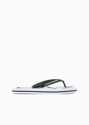 Emporio Armani Rubber Flip-flops With Logo Beyaz | EA7-SN60067