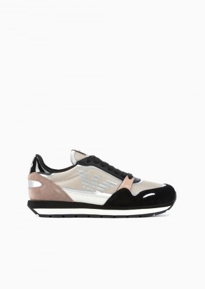 Emporio Armani Süet Sneakers With Reflective And Naylon Details Siyah | EA-SN57214