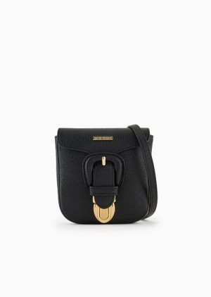Emporio Armani Shoulder Bag With Tokalı In Soft Shiny Tumbled Deri With Askılı Siyah | EA-SN59079
