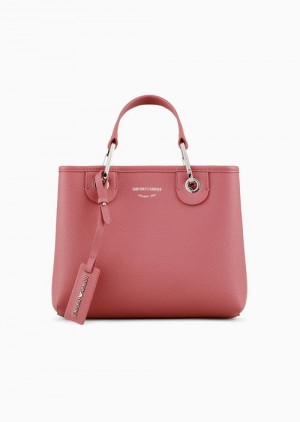 Emporio Armani Small Myea Shopper Bag With Deer Print Pembe | EA-SN57352