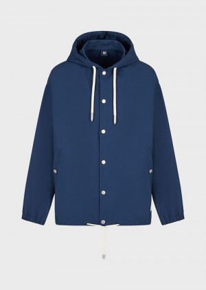 Emporio Armani Sustainable Koleksiyonlar Recycled Kanvas Kukuletalı Blouson Siyah | EA-SN58234