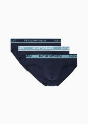 Emporio Armani Three-pack Of Briefs With Core Logo Waistband Bordo | EA-SN58817