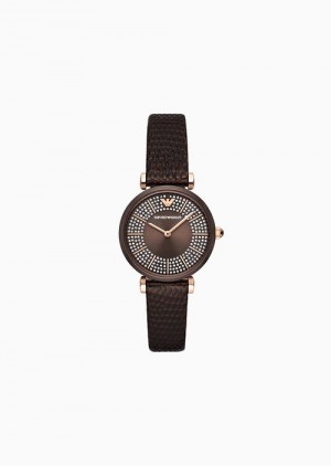 Emporio Armani Two-hand Brown Deri Watch Kahverengi | EA-SN57657