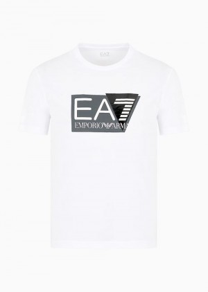 Emporio Armani Visibility Stretch-cotton Jersey, Kısa-sleeved T-shirt Siyah | EA7-SN59950